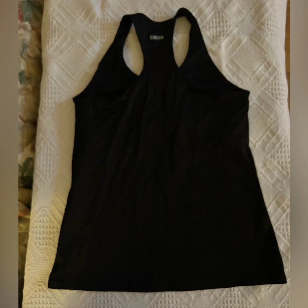K-Deer Racer Back Tank Top with Built-in-Bra Black Size L Large - Picture 3 of 6